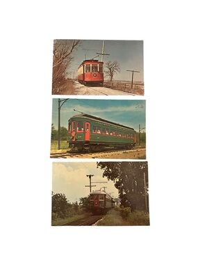 Vintage Chicago Aurora Elgin Car No 36 Illinois Railway Museum Postcard Lot